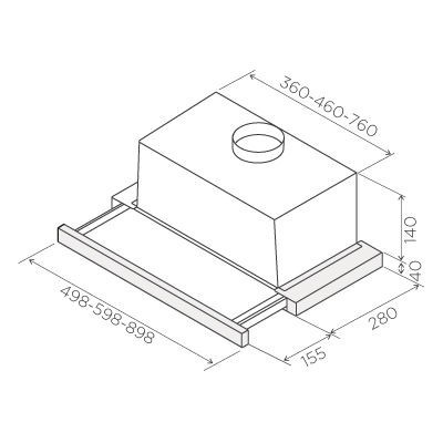 Встраиваемая вытяжка Jetair Orion LX/GR/F/60/VT