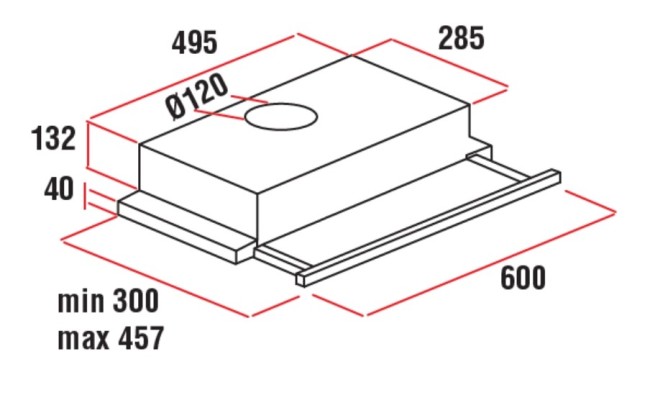Встраиваемая вытяжка Delonghi KT-A113 BF