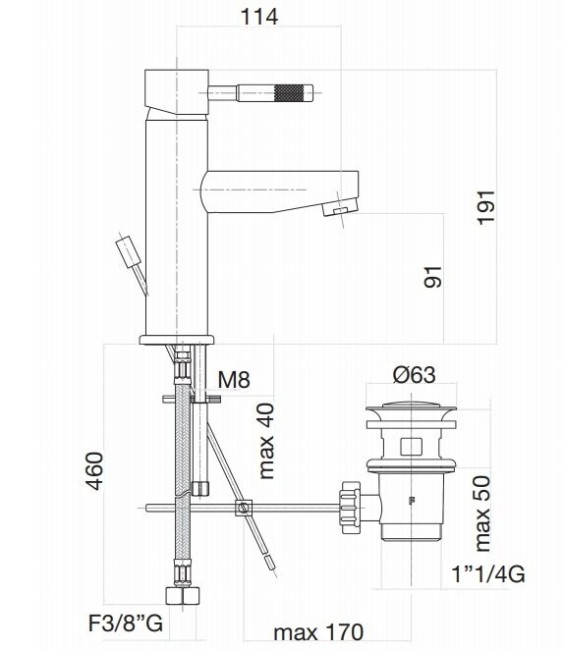 Смеситель для раковины Webert Rimini RI830102560