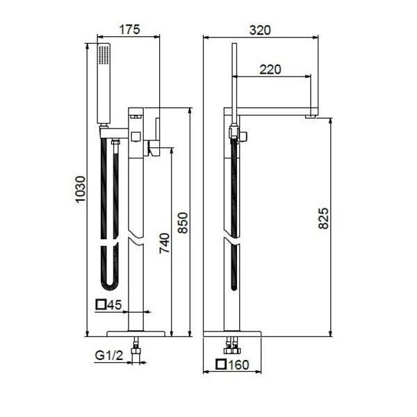 Напольный смеситель для ванны Webert Pegaso PE851101015 Напольный смеситель для ванны Webert Pegaso PE851101015