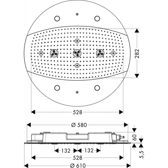 Верхний душ Hansgrohe Raidance Rainmaker 28404000