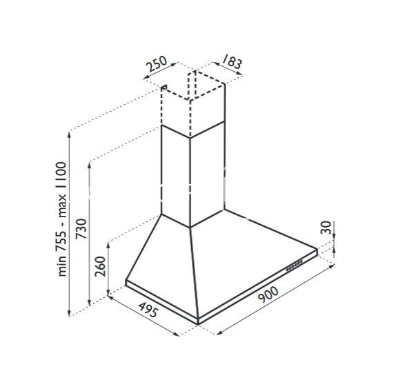 Каминная вытяжка Ardesia CN 90 X