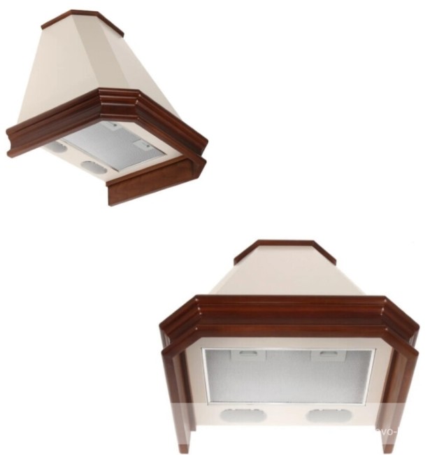 Каминная вытяжка Elikor Пергола 60П-650-П3Л золотой антик/дуб