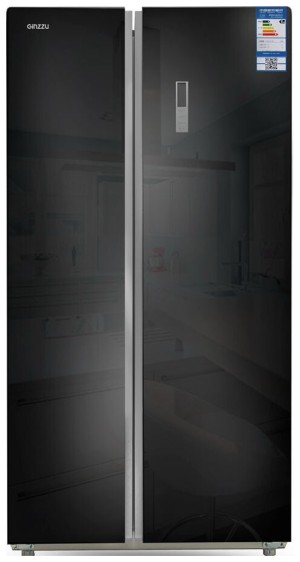 Холодильник Ginzzu NFK-580 черное стекло