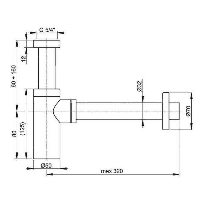 Сифон для умывальника Alcaplast A400 Сифон для умывальника Alcaplast A400