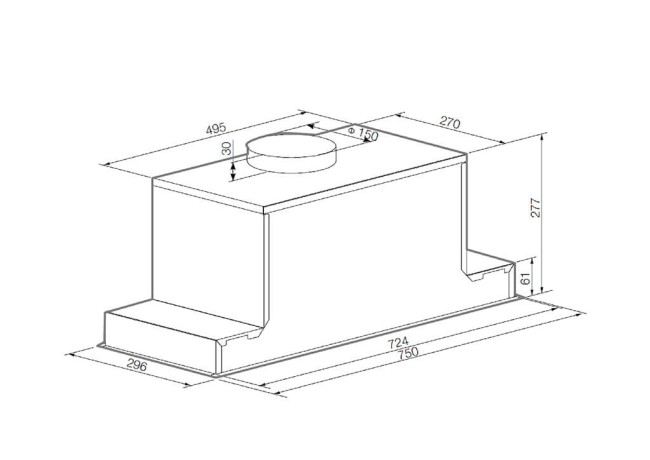 Встраиваемая вытяжка Graude LB 75.1 W Встраиваемая вытяжка Graude LB 75.1 W