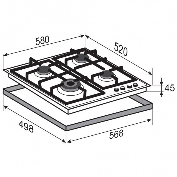 Встраиваемая газовая варочная панель Zigmund & Shtain M 26.6 B Встраиваемая газовая варочная панель Zigmund & Shtain M 26.6 B