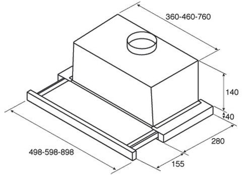 Встраиваемая вытяжка Jetair Aurora LX/WH/F/60