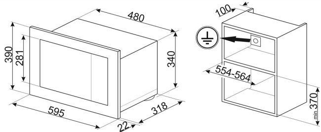 Встраиваемая микроволновая печь Smeg FMI120B3