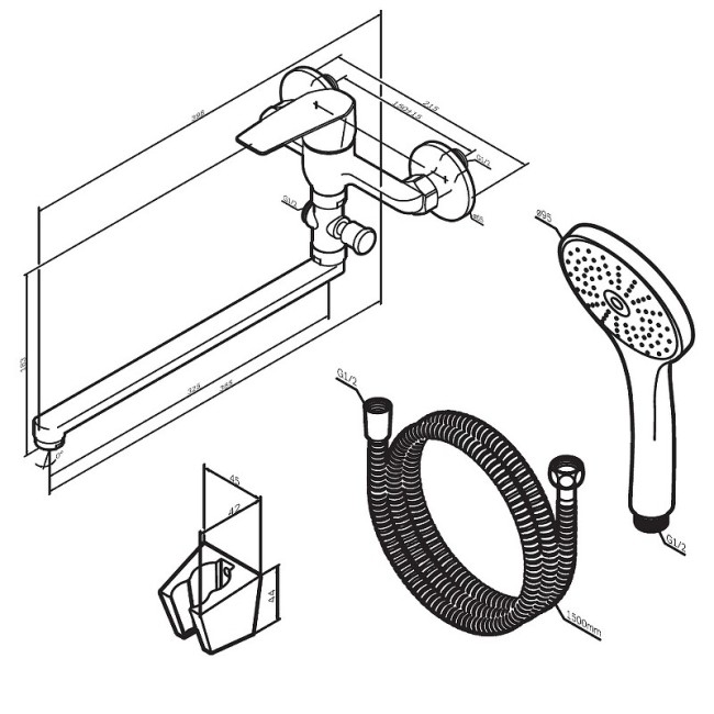 Смеситель универсальный AM.PM Gem F90A90122