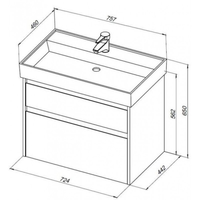Тумба с раковиной Aquanet Nova Lite 75 дуб серый (305239) Тумба с раковиной Aquanet Nova Lite 75 дуб серый (305239)