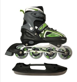 Набор подростковых коньков MaxCity VOLT ICE зеленый 31-34