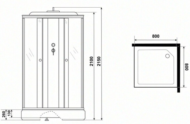 Душевая кабина Niagara Promo P80/26Q/MT
