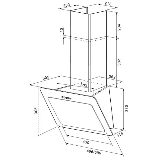 Каминная вытяжка Kronasteel Liva PB 500 black
