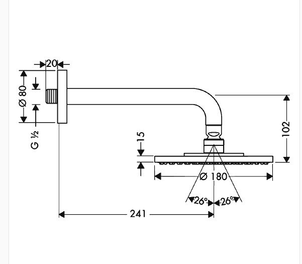 Верхний душ Hansgrohe Raindance 27471000 Верхний душ Hansgrohe Raindance 27471000