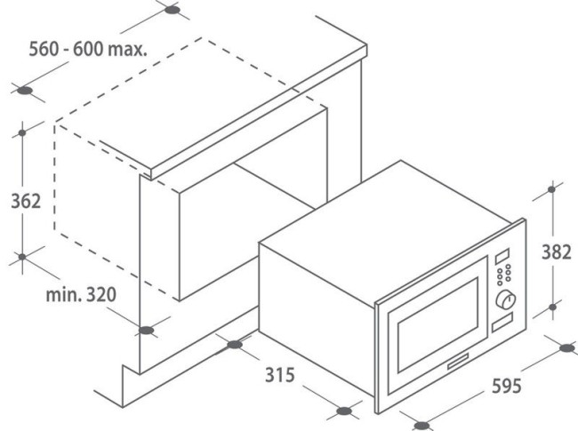 Встраиваемая микроволновая печь Candy MIC 201 EX