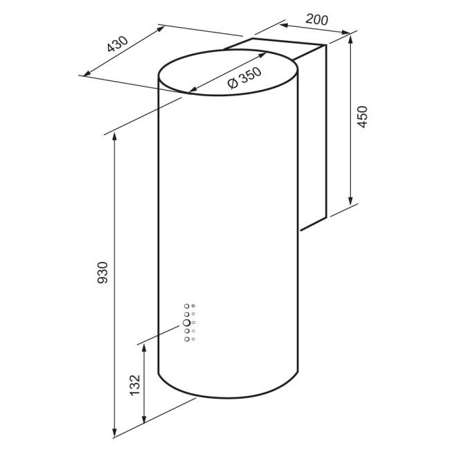 Каминная вытяжка Kronasteel TINA 350 WHITE 3P Каминная вытяжка Kronasteel TINA 350 WHITE 3P