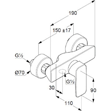 Смеситель для душа Kludi Pure&Style хром (408410575) Смеситель для душа Kludi Pure&Style хром (408410575)