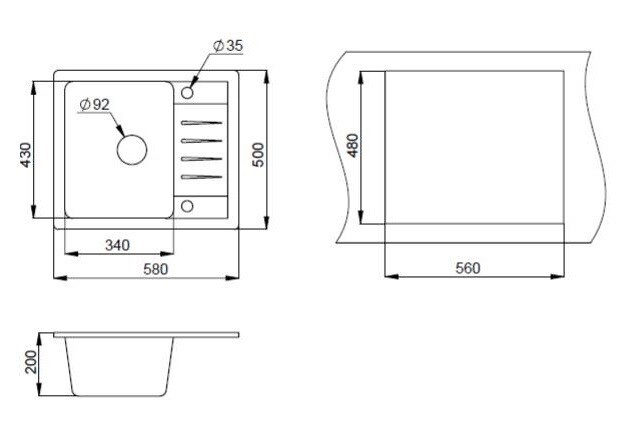 Кухонная мойка Granula ST 5803 белый Кухонная мойка Granula ST 5803 белый
