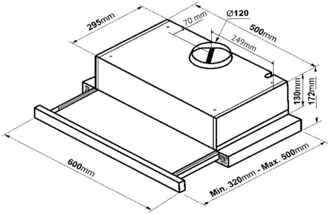 Встраиваемая вытяжка Korting KHP 6617 RB