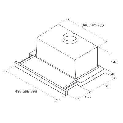 Встраиваемая вытяжка Jetair Aurora LX/GRX/F/50 Встраиваемая вытяжка Jetair Aurora LX/GRX/F/50