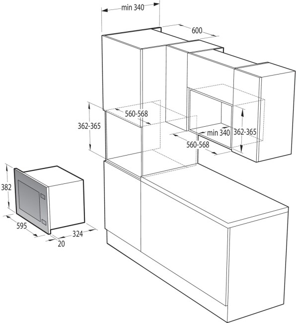 Встраиваемая микроволновая печь Gorenje BM201EM1X Встраиваемая микроволновая печь Gorenje BM201EM1X