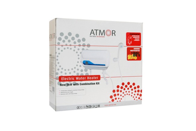 Водонагреватель проточный Atmor New 5 душ+кран Водонагреватель проточный Atmor New 5 душ+кран