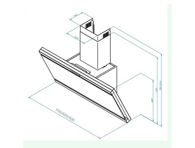 Каминная вытяжка Akpo Kastos WK-9 90 BK Каминная вытяжка Akpo Kastos WK-9 90 BK