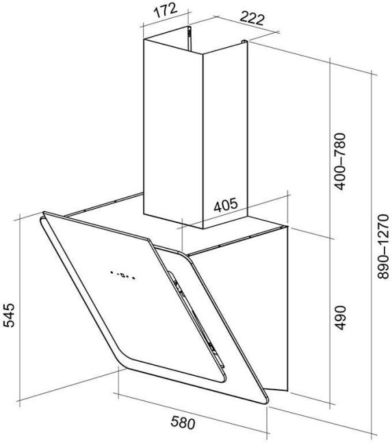 Каминная вытяжка Shindo Prime sensor 60 W/WG 3ET