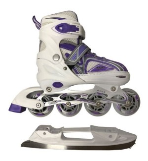 Набор подростковых коньков MaxCity VOLT ICE фиолетовый 31-34