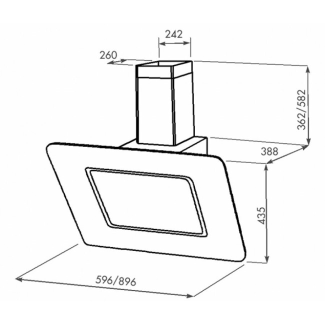 Каминная вытяжка ZorG Venera 750 90 S бежевый
