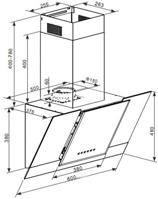 Каминная вытяжка Kaiser AT 6438 FW Eco
