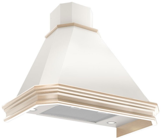 Каминная вытяжка Elikor Пергола 90П-650-П3Д бежевый/дуб неокрашенный съемное