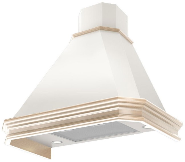 Каминная вытяжка Elikor Пергола 90П-650-П3Д бежевый/дуб неокрашенный съемное
