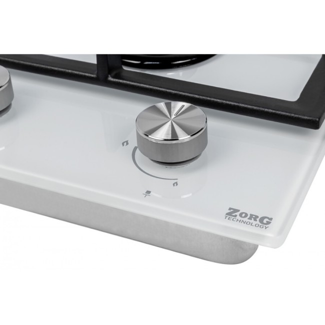 Встраиваемая газовая варочная панель ZorG BL DOMINO white