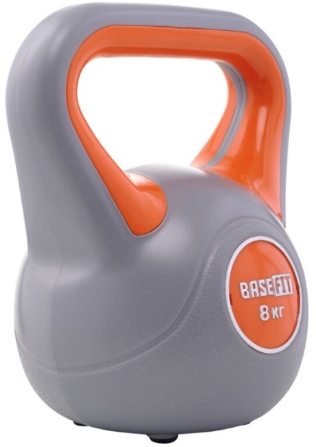 Гиря пластиковая BaseFit DB-503 8 кг, серый/оранжевый 4680459178220 Гиря пластиковая BaseFit DB-503 8 кг, серый/оранжевый 4680459178220