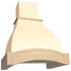 Каминная вытяжка Elikor Аркада 90 крем/дуб неокрашенный