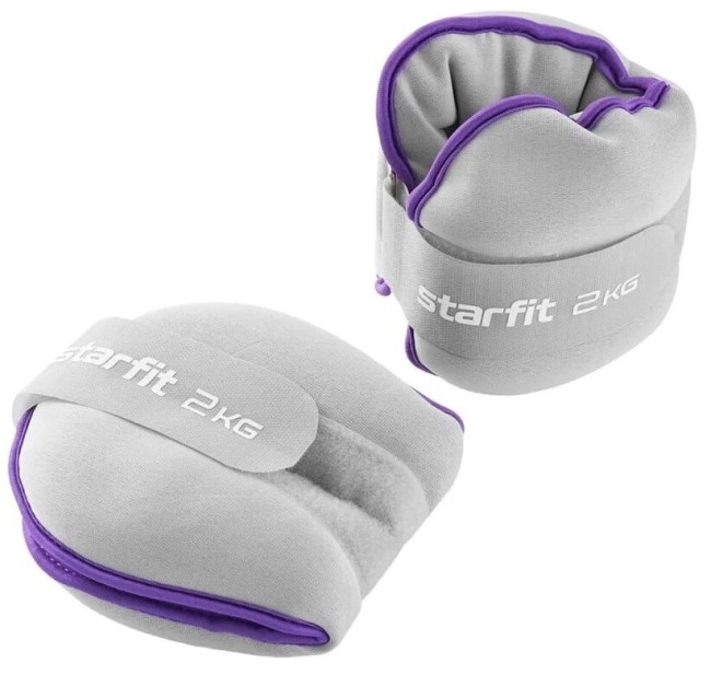Утяжелители универсальные Starfit WT-501 2 кг, фиолетовый/серый (4680459118929) Утяжелители универсальные Starfit WT-501 2 кг, фиолетовый/серый (4680459118929)