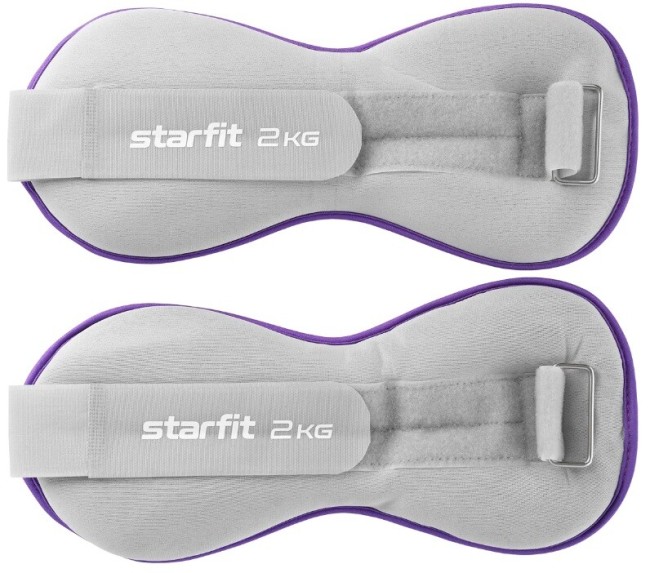 Утяжелители универсальные Starfit WT-501 2 кг, фиолетовый/серый (4680459118929) Утяжелители универсальные Starfit WT-501 2 кг, фиолетовый/серый (4680459118929)