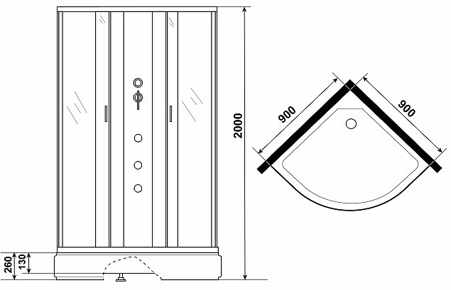 Душевая кабина Niagara NG-3301-14BKG