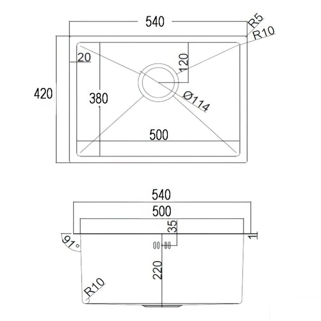 Кухонная мойка Emar EMB-123 Nano Satine Кухонная мойка Emar EMB-123 Nano Satine