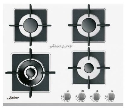 Встраиваемая газовая варочная панель Kaiser KCG 6382 W Turbo Встраиваемая газовая варочная панель Kaiser KCG 6382 W Turbo