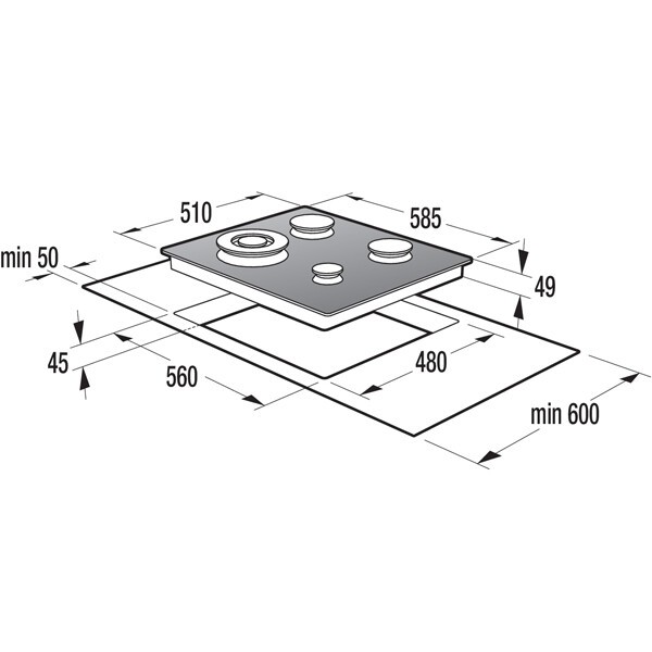 Встраиваемая газовая варочная панель Gorenje GTW 6 INI