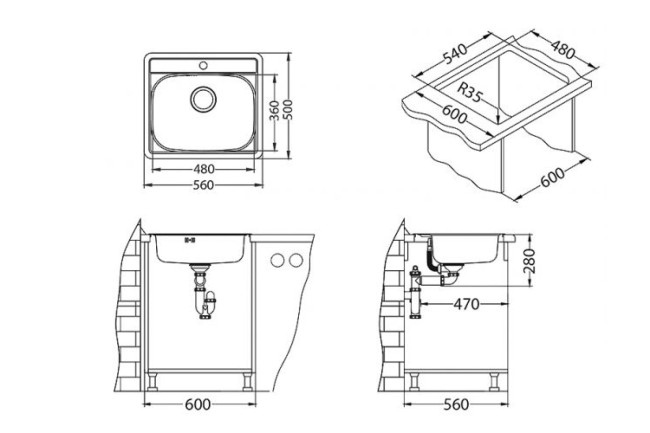 Кухонная мойка Alveus MORE 10 NAT-90 (1106813)