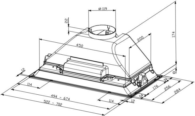Встраиваемая вытяжка Faber Inca Smart C GR A70 Встраиваемая вытяжка Faber Inca Smart C GR A70