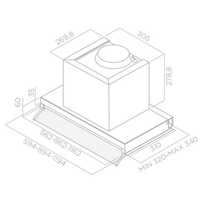 Встраиваемая вытяжка Elica Boxin IX/A/120 Встраиваемая вытяжка Elica Boxin IX/A/120