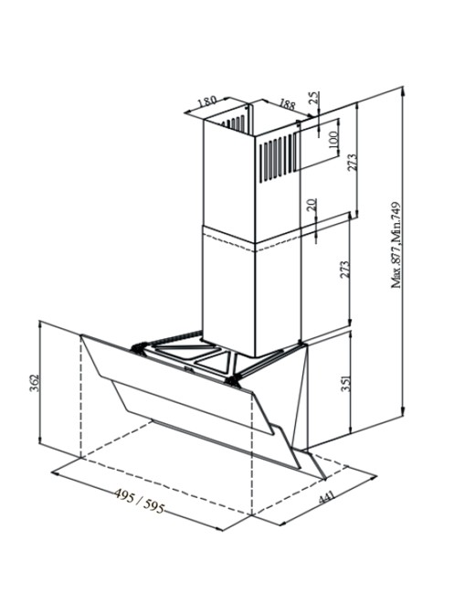 Каминная вытяжка Monsher TROYES 60 Noir Каминная вытяжка Monsher TROYES 60 Noir
