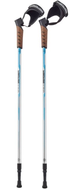 Скандинавские палки Berger Nimbus 2-секционные, 77-135 см, серебристый/голубой Скандинавские палки Berger Nimbus 2-секционные, 77-135 см, серебристый/голубой