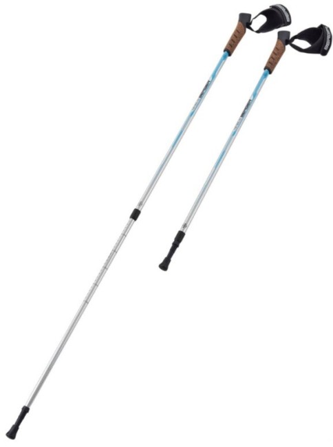Скандинавские палки Berger Nimbus 2-секционные, 77-135 см, серебристый/голубой Скандинавские палки Berger Nimbus 2-секционные, 77-135 см, серебристый/голубой