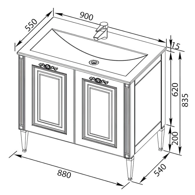 Тумба с раковиной Aquanet Паола 90 белый/серебро (литьевой мрамор) (213016) Тумба с раковиной Aquanet Паола 90 белый/серебро (литьевой мрамор) (213016)